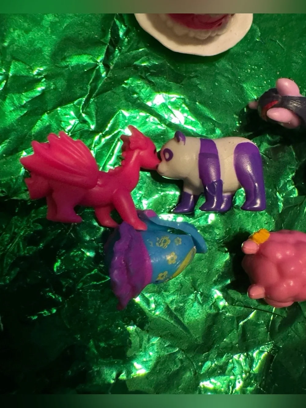 My little pony the movie mini figures & Polly pocket pink dragon, purple panda